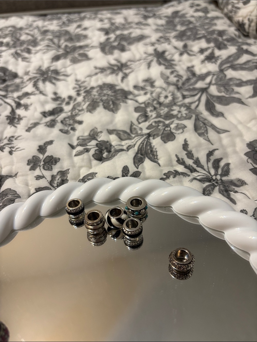 Brighton Silver-Tone European Charm Beads with Turquoise, Black, Gold Accents - Picture 3 of 4